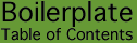 Boilerplate: Table of Contents